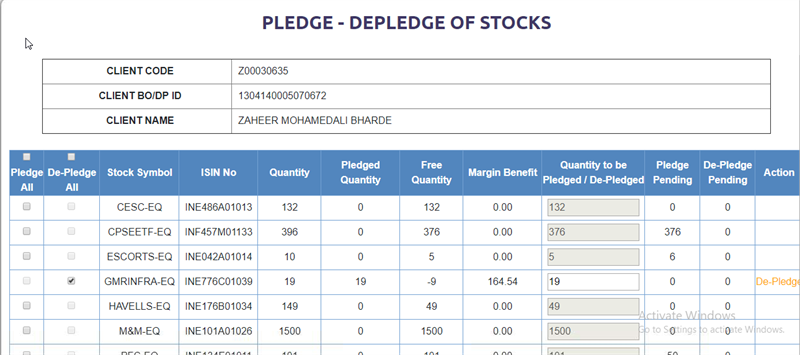 Pledge Request pledge depledge-process